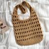 Korean hollow large-capacity straw woven bag new simple light luxury versatile seaside vacation beach shoulder bag