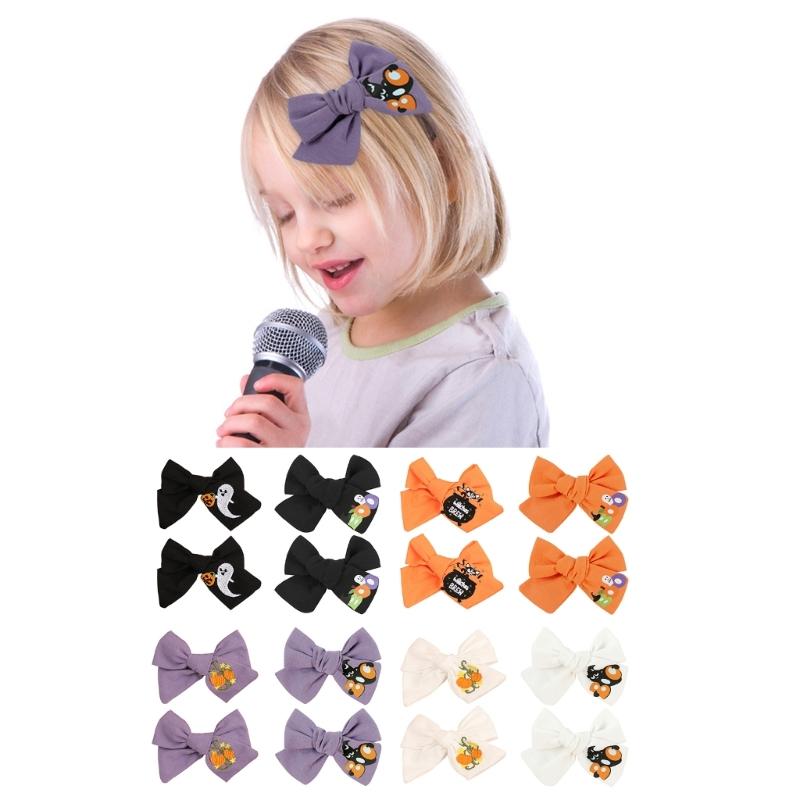 Lovely Toddlers Bowknot Hairclip Fashion Hair Barrettes Halloween Embroidered Hairpins Party Hair Accessory for Girls