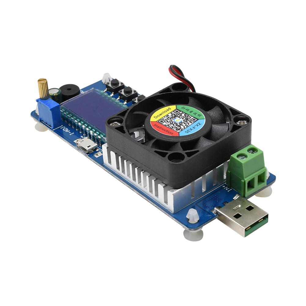 FX35 5A 35W Electronic Load Tester USB Power Tester Adjustable Resistor LCD Display