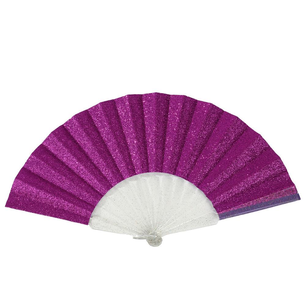 Leque dobrável de 7 polegadas de cor sólida - Acessório de performance de dança e para refrescar