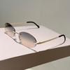 Metal Frameless Sunglasses Vintage Trendy Fashion Sunglasses UV Protection Sunglasses  Women