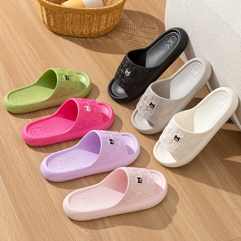 Cool Slippers Indoor Home Bathroom Bath Non-slip Deodorant Couple Bear Slippers