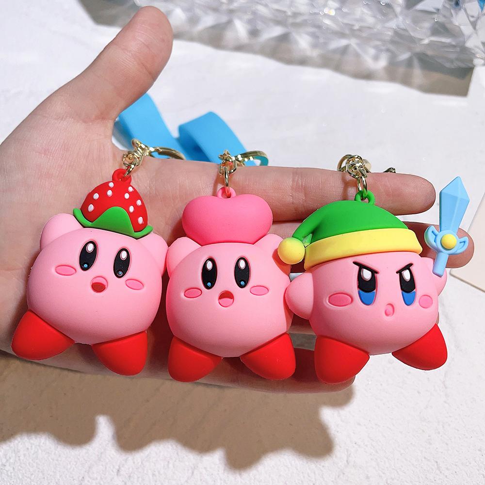 8 Styles Kirby Cartoon Keychains For Bag Car Key Chains Gift Decoration Accessories Anime Merchandise Action Figure