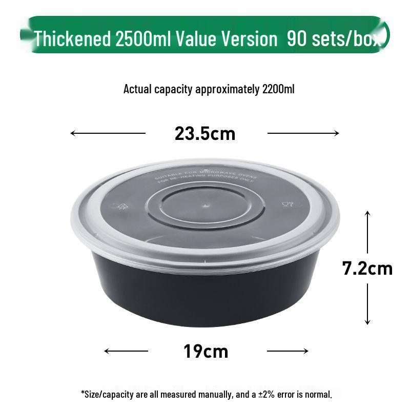 Black Round Disposable Food Containers: Thickened Soup and Fast Food Bowls