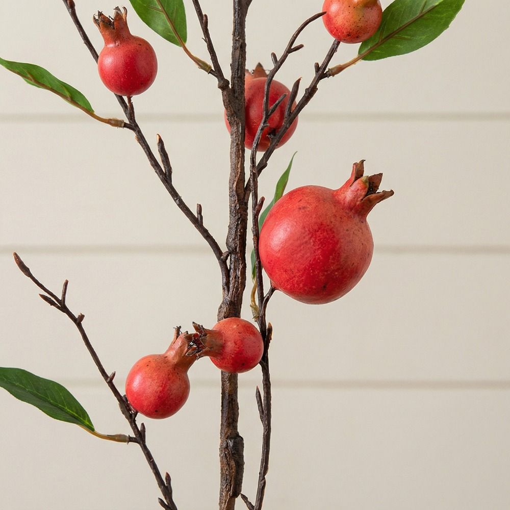 Long Branch Artificial Pomegranate 10-Fruit Foam Berry Pomegranate Fruit Branch Realistic Plastic Artificial Fruit Branch