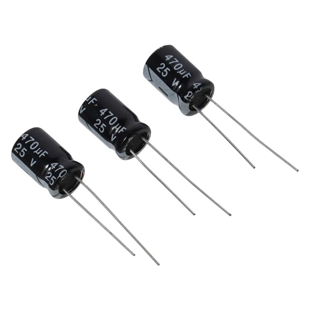 Aluminium Polarised Electrolytic Capacitor 25V 470uF Electrolytic Capacitors Durable
