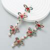 Women Long Drop Earrings Titanium Steel Alloy Pendant Earrings Acrylic Colorful Crystal Pearl Butterfly Geometric Ear Ornaments