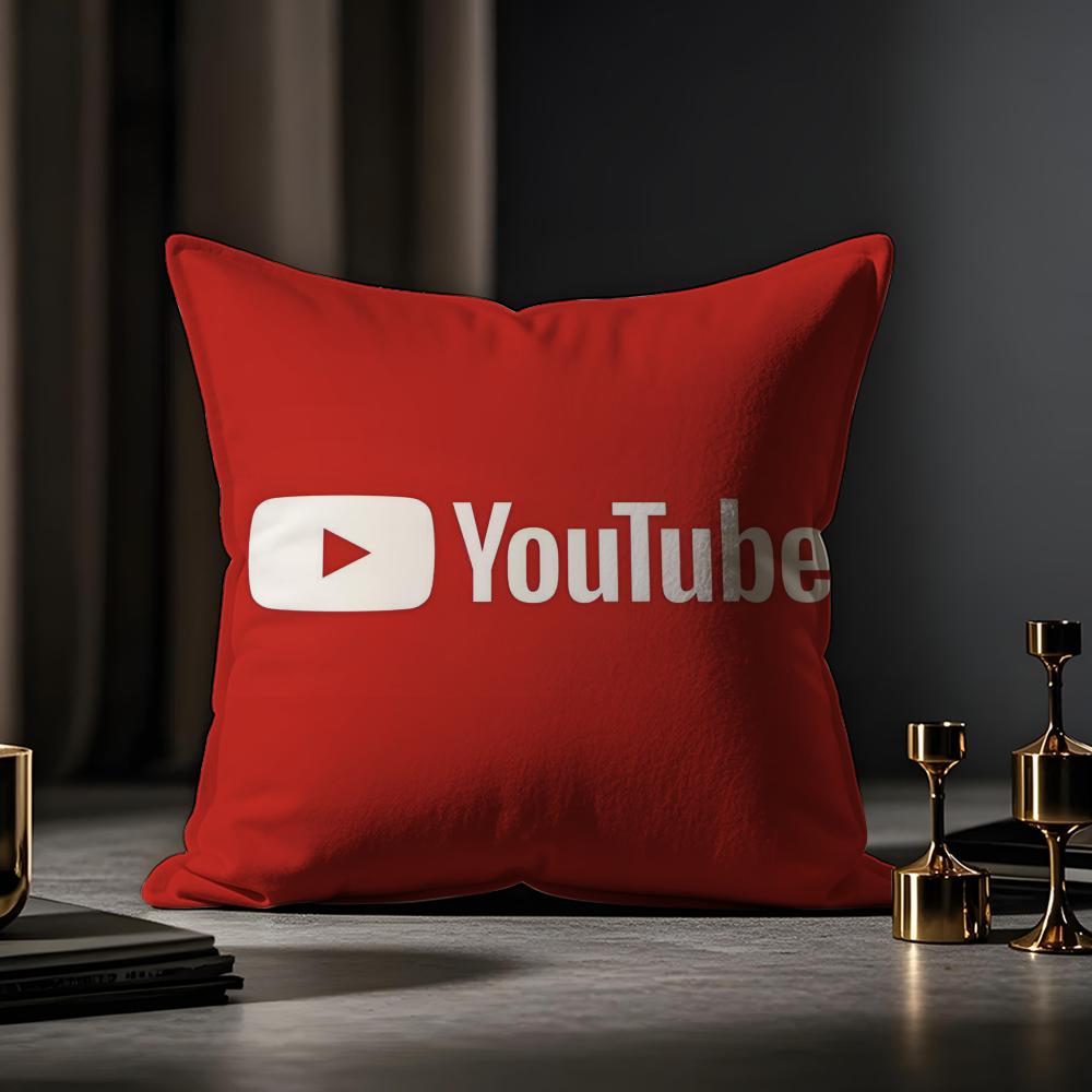 Youtube Cushion Cover Anti-Dustmite Pillowcase Invisible Zipper Silky Short Plush Sofa Cushion Cover