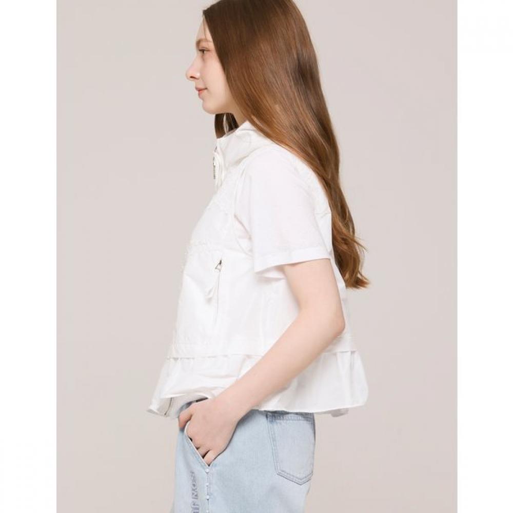 SON JUNG WAN Lace Hood Frill Vest Zdv6262010