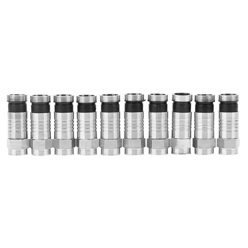 10 Pcs RG6 UK Squeezed Type F Connector F Cable Antenna Video Satellite Adaptor