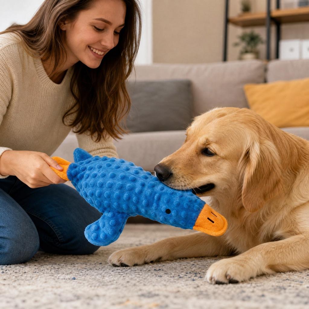 Dog Toy Stuffed with Squeaker, Plush Toy for Interactive Play