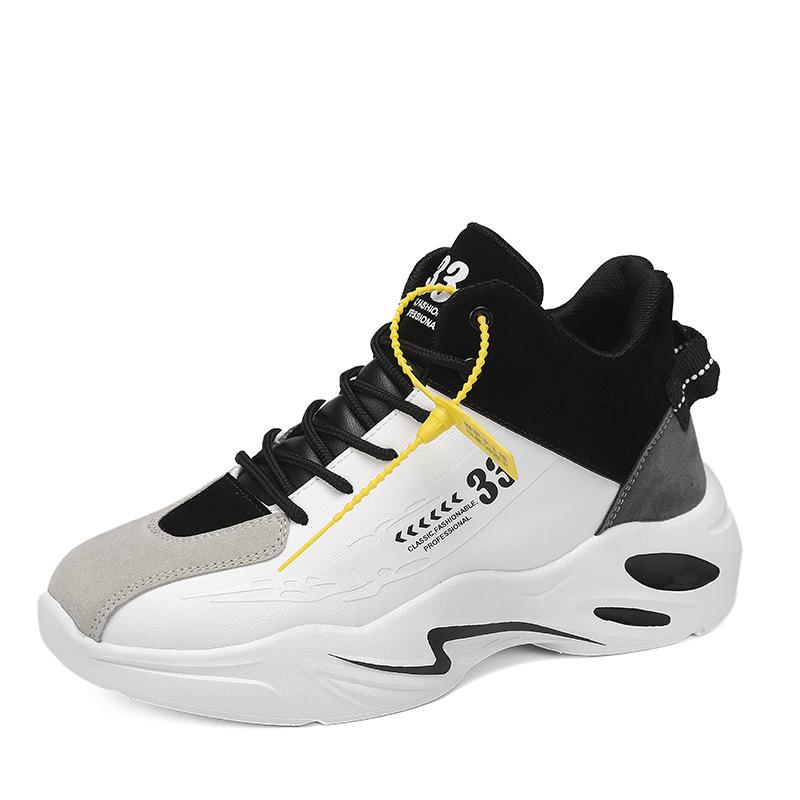 22 new spring and autumn high-top basketball shoes leather student sneakers 39
