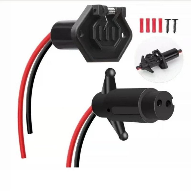 Drag Motor Plug 12V-24V 8/10 Gauge 2 Wire Trolling Motor Universal Boat Motor Quick Connection Socket