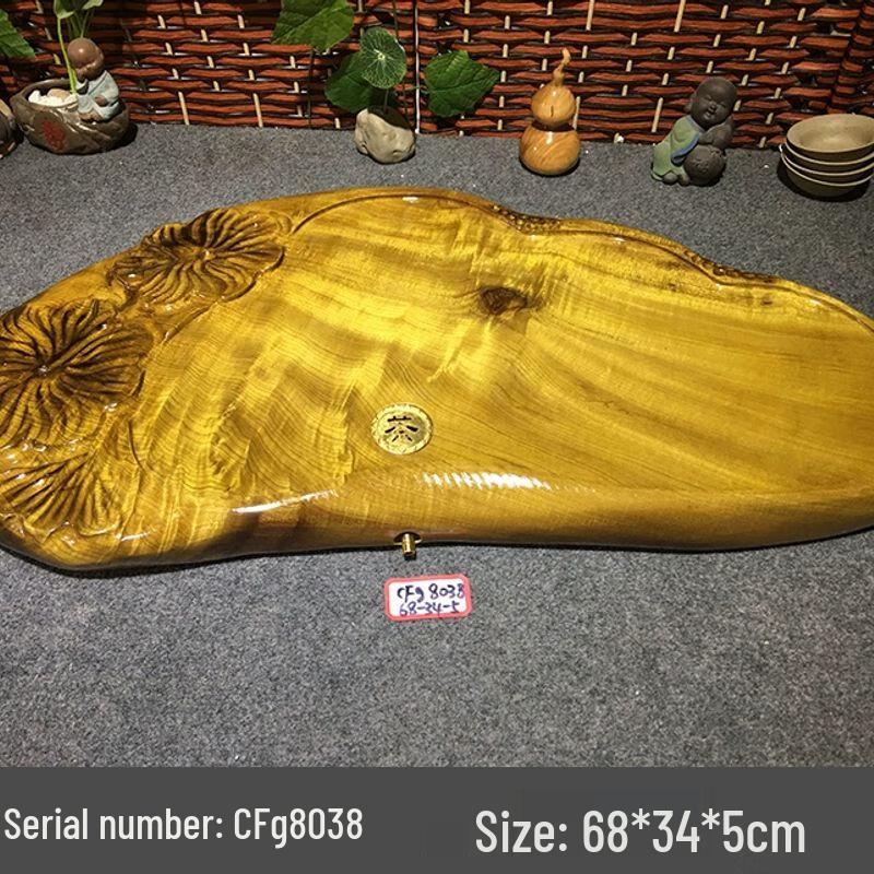 

Golden Silk Nanmu & Walnut Solid Wood Gongfu Tea Tray
