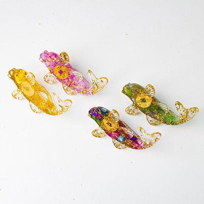 1 Pièce Pierre Naturelle Concassée Goutte de Colle Petit Poisson Décoration de Maison Ornements d'Artisanat en Forme de Petit Poisson