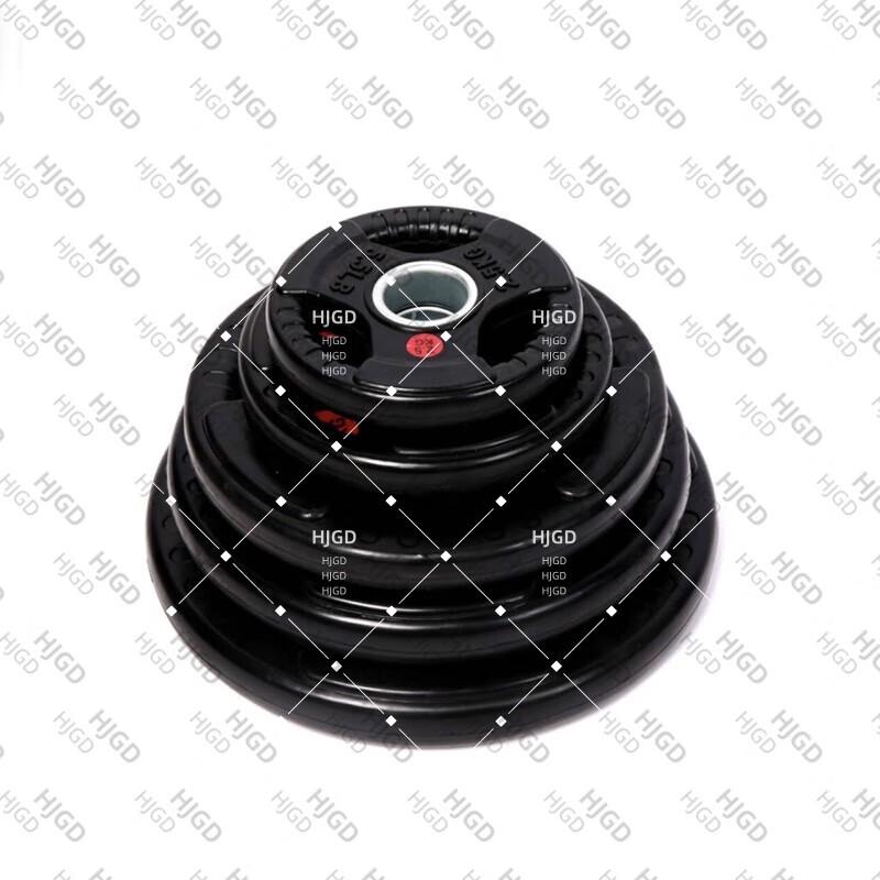HJGD Coated Iron Core Barbell Plate with Grip Hole