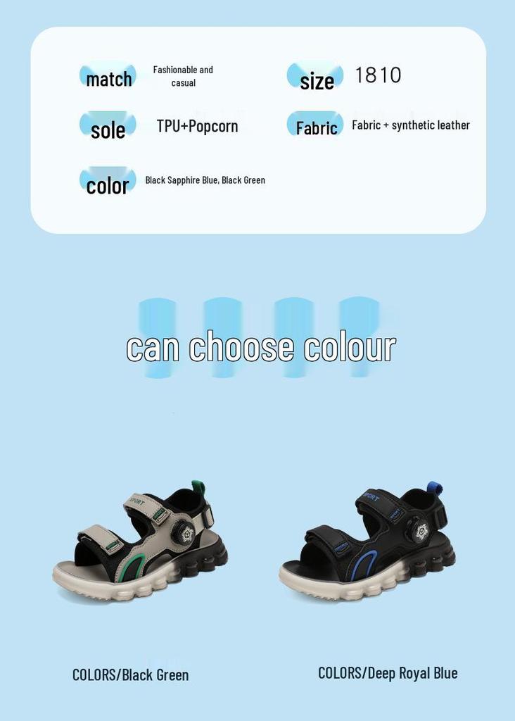 2026 Boys' Non-slip Soft Sole Sports Sandals - New Summer Beach Style for Medium to Large Children
