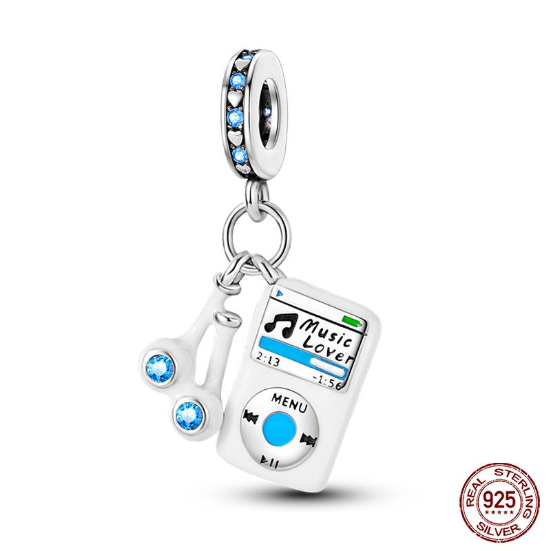 Fashion Copper Guitar Violin Saxophone Music Series Charms Beads Fit Qikaola Original Bracelet Fine Diy Jewelry