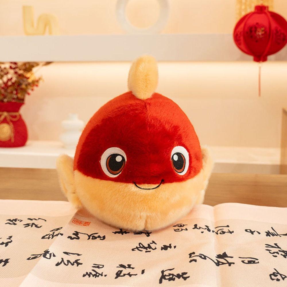 Cartoon Captured In Reality Red Carp Plush Toy Plush Material Goldfish Stuffed Doll Good Fortune