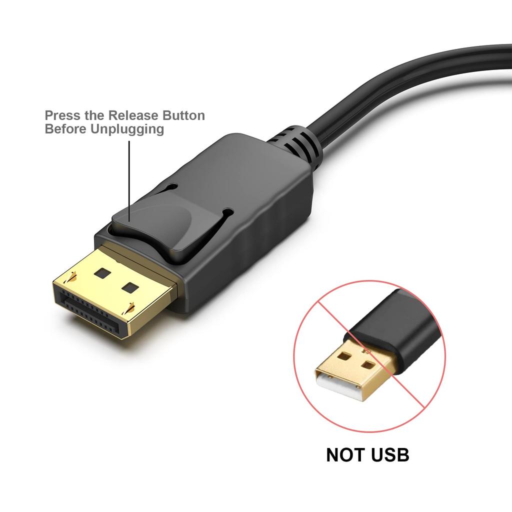 BENFEI DisplayPort To HDMI Conversion Supports Resolutions Up To To Not Cable, 4K@30Hz (Male Female, Reverse-Compatible)