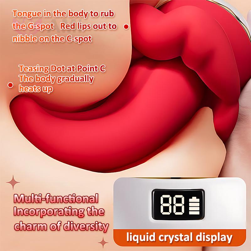 New Powerful Big Mouth Real Tongue Licking Vibrator Female Oral Clitoris Gspot Rose Vibrator Sex Toys Suction with a Long Tongue