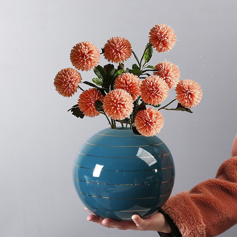 Ceramic Vase Ornament Ins Nordic Style Ornament Living Room Flower Arrangement Light Luxury Creative Ceramic Vase