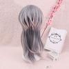 Men's Long Full Wig, Gray-pink Mix, Harajuku Style, Short Wig, Popular Fashion for Men, with a Net, Natural Look, Unisex