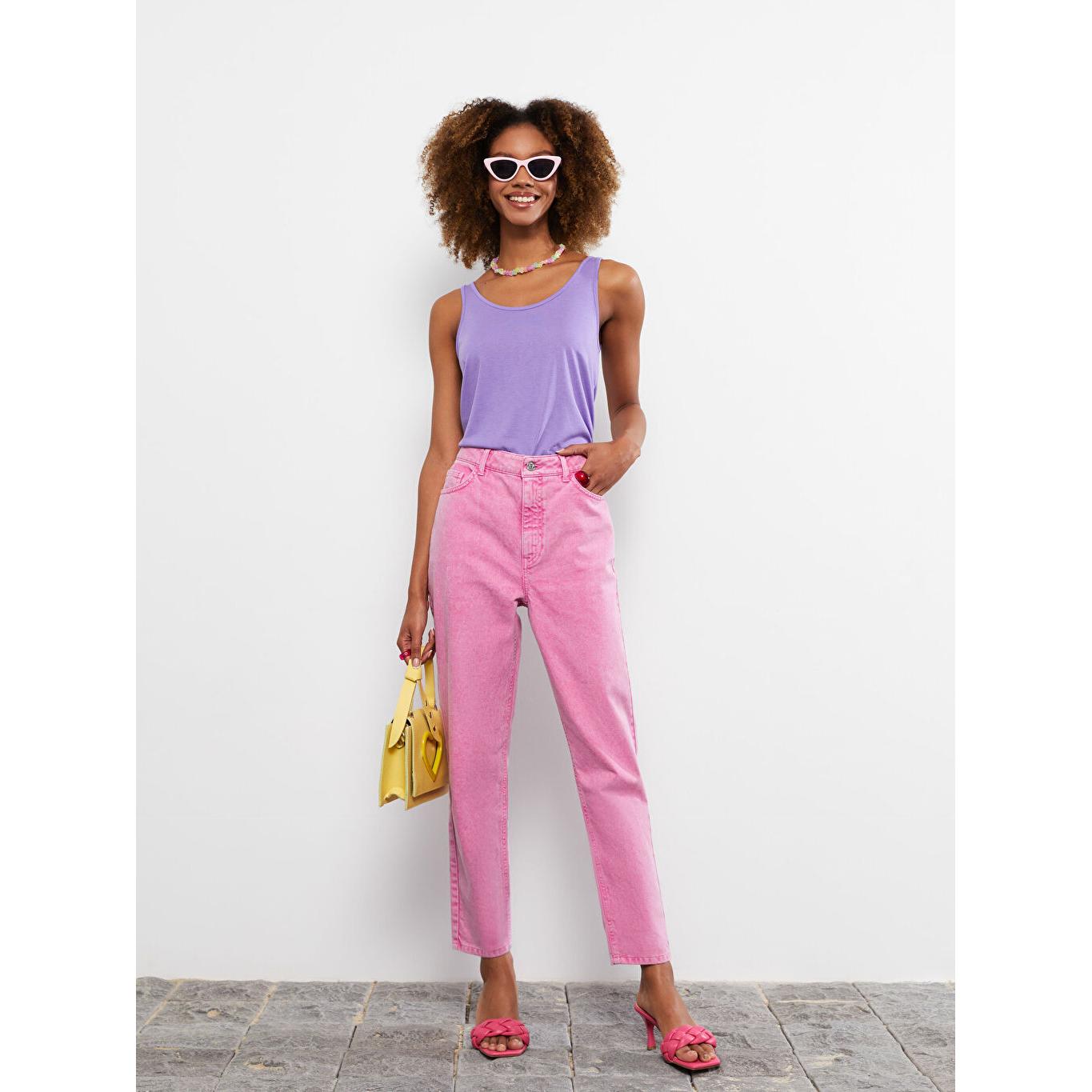 

LCW CASUAL Прямые женские спортивные брюки с U-образным вырезом фиолетовые