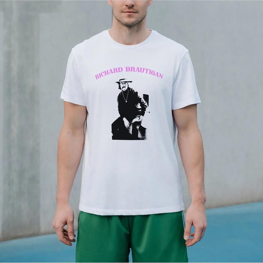 Richard Brautigan American Surreal Author T Shirt Vintage Graphic Breathable Streetwear Designer Clothes Slightly Casual