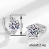 Three Stone Round Pear Cut Clear Gem Click Huggie Hoop Earrings Women Formal Ear Jewelry