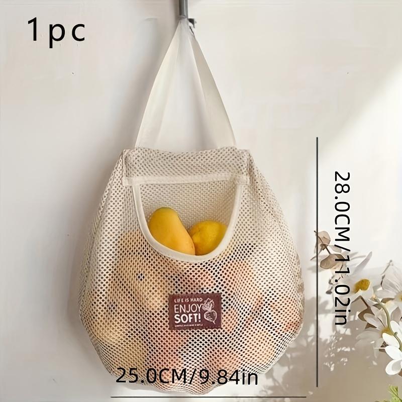 

Reusable Kitchen Hanging Mesh Bag Large Capacity Home Fruit Vegetable Storage Net Bag For Ginger Garlic Potatoes Onion Mesh Bag
