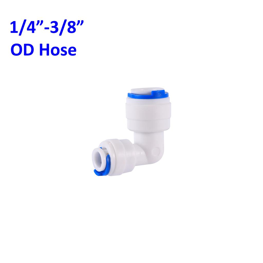 OD 1/4" 3/8" Hose Tube Connectors Reverse Osmosis Aquarium Fittings RO Water Elbow Straight Plastic Pipe Coupling Water Joints