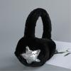 Foldable Plush Ear Muffs for Women Warm Sequins Star Ear Warmers Cold Weather Furry Ear Covers for Outdoor Activities