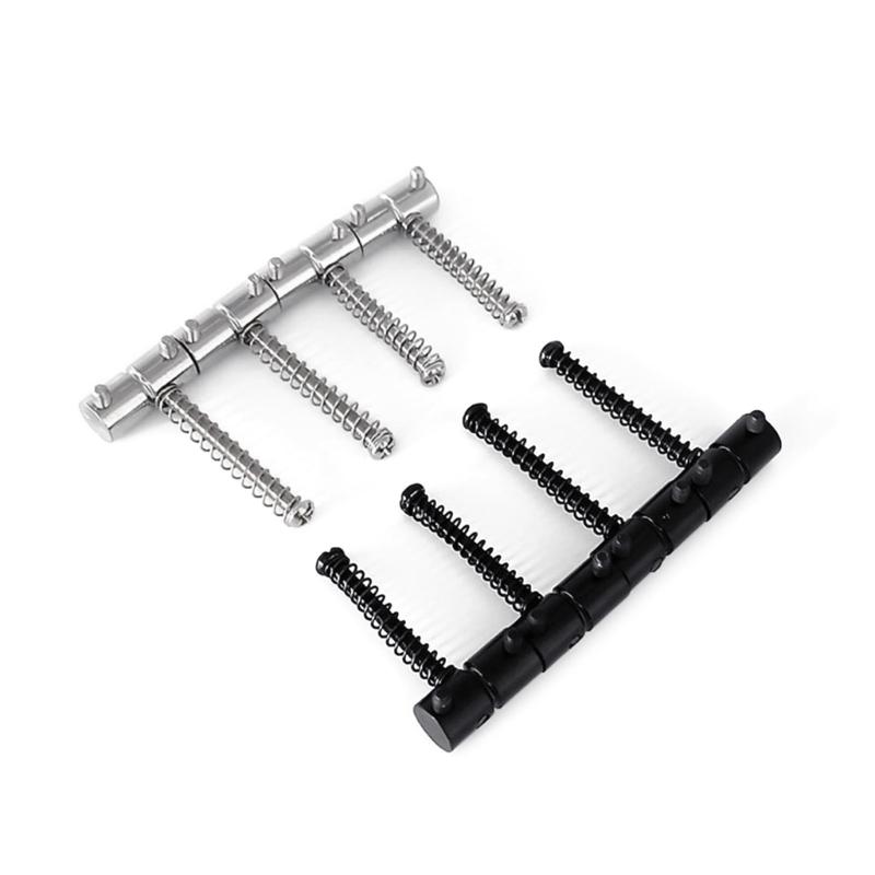 Bass Bridge String Saddle Plate Block Instrument Bass Electric Guitar Replacement Accessories Spring Screws with Wrench