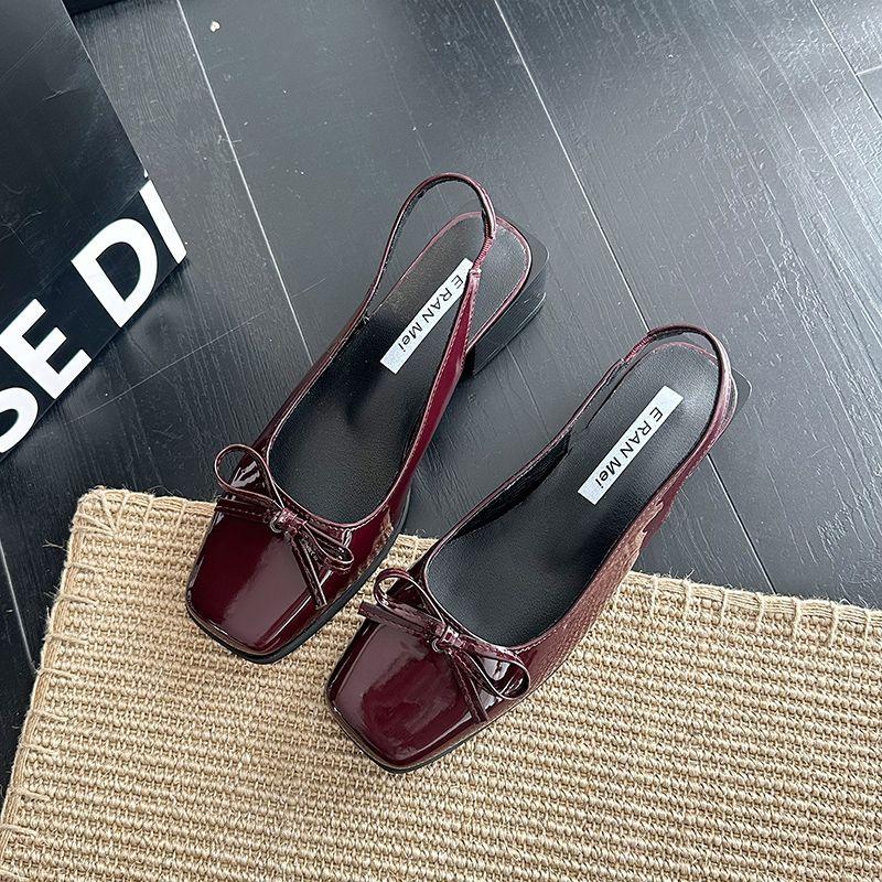 

French large size fairy wind elastic band bag head sandals female 2025 new summer skirt beautiful black shoes 35