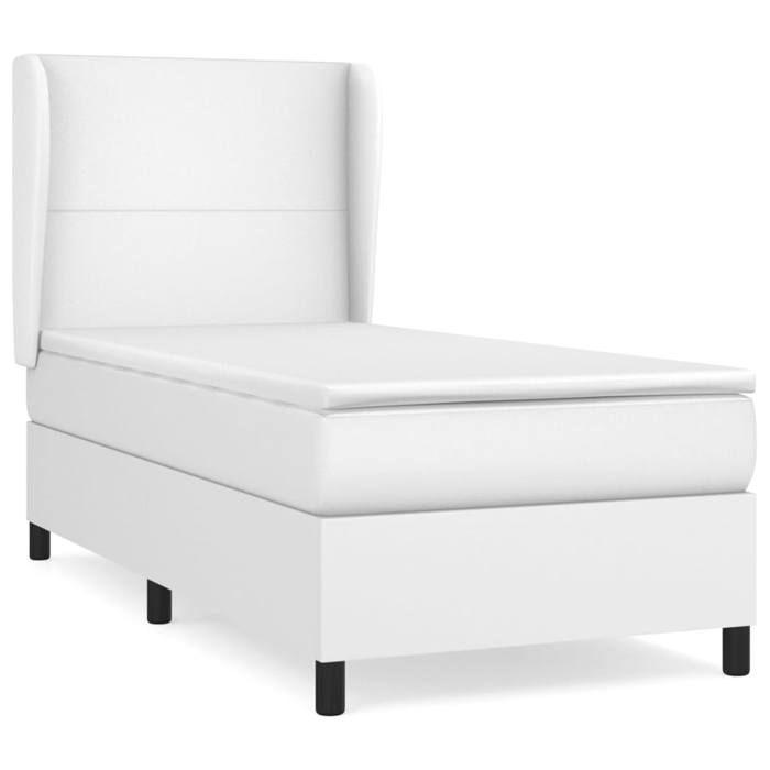 Maison Exclusive - Sommier à lattes de lit avec matelas Blanc 80x200 cm Similicuir