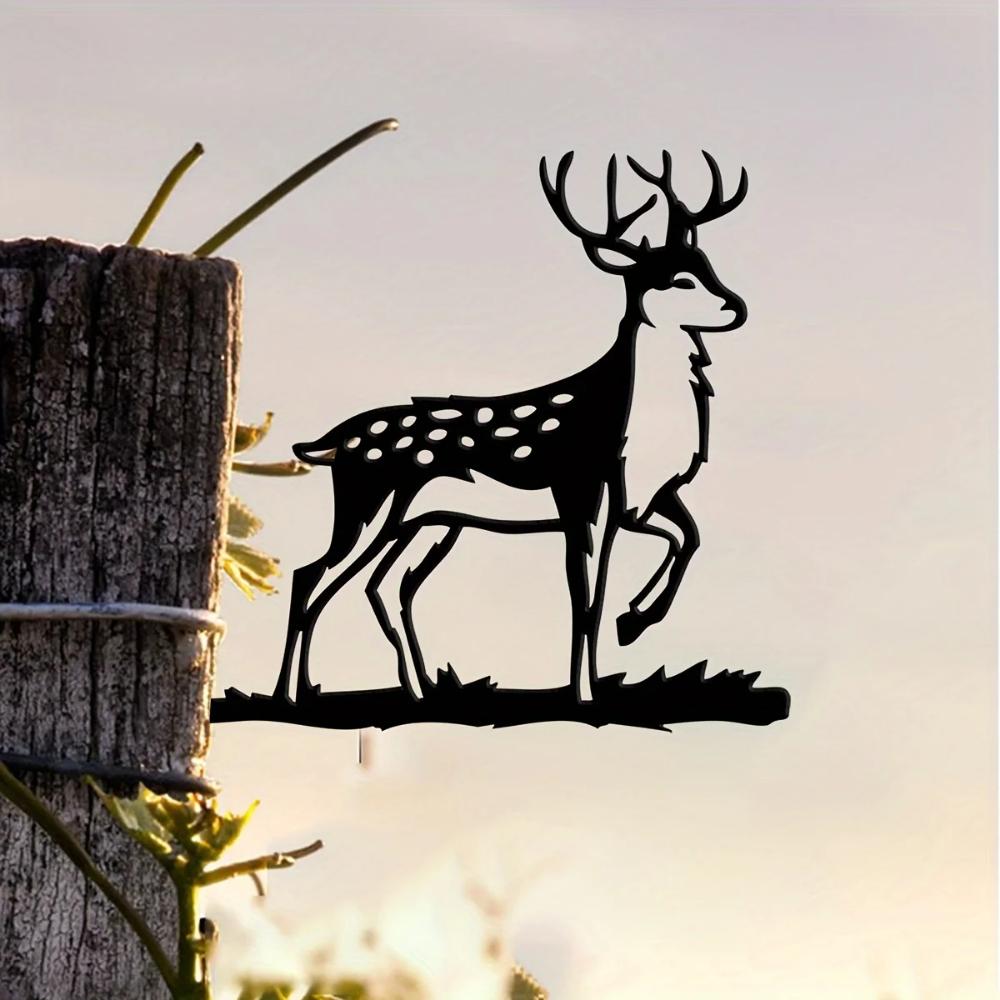 1 Stück Metall-Hirsch- oder Hirschkuh-Silhouette – Heim- und Gartendeko. Eine wunderschöne Gartenkunst aus Metall, perfekt für eine Hochzeit.