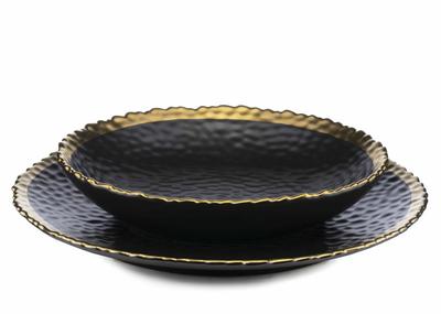 Set of 2 Kati Black Gold Plates