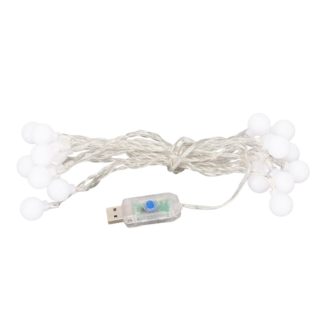 LED String Lights USB Plug and Play 8 Modes Waterproof Plug in String Lights for Indoor Outdoor Warm White