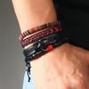 Men's Simple Hand-woven Bohemian Colored Leather Bracelet Turtle Alloy Accessories Set Hand Rope