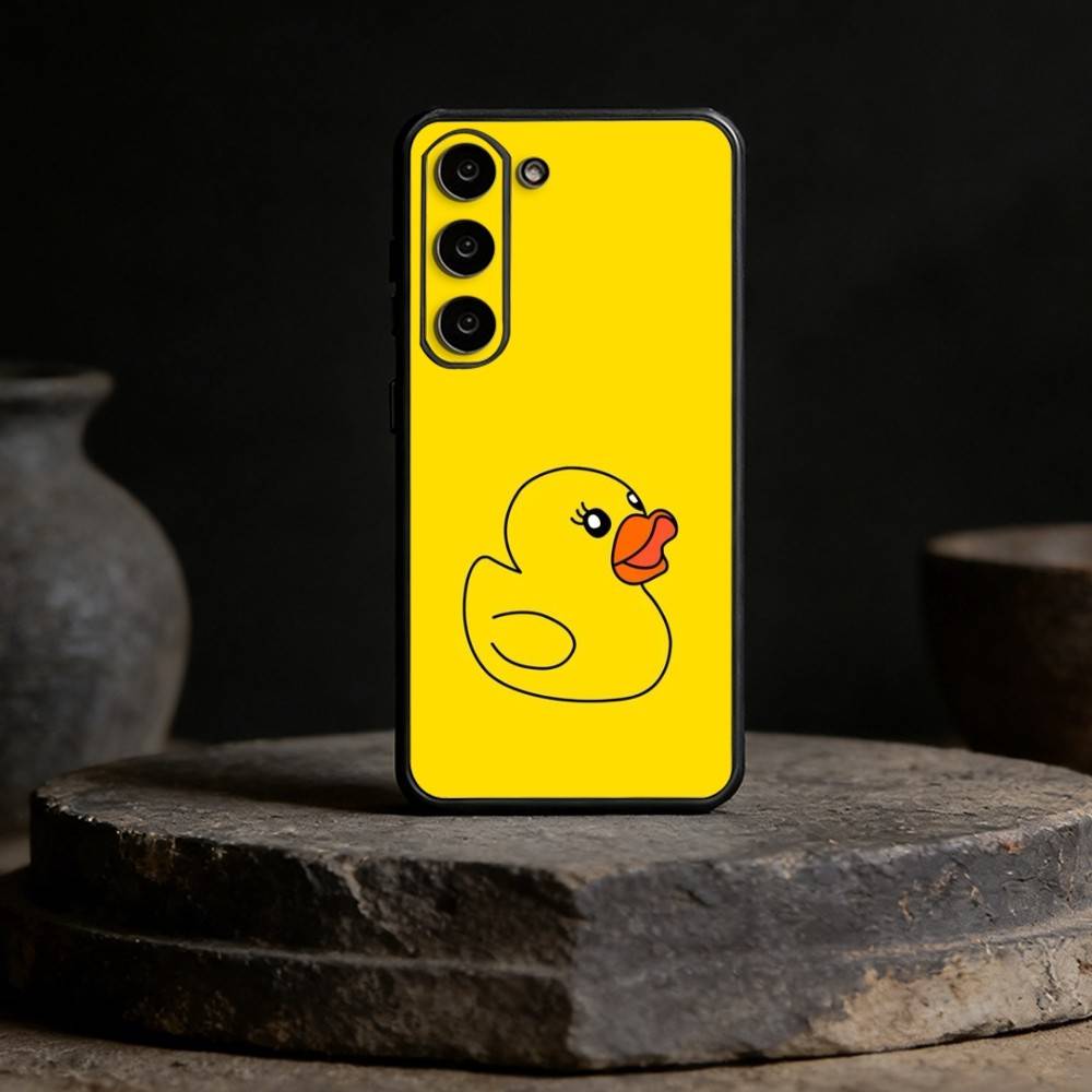 Yellow Duck Cute Phone Case For Samsung Galaxy A91,80,73,72 ,71,53,52,32 ,31,22,21s,20,Soft Black Case