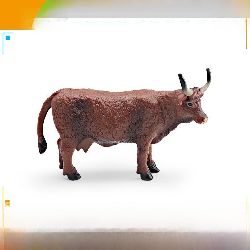 Pvc Farm Cow Long Horned Bull Yellow Cattle Model For Kids Learning Toy And Home Decoration