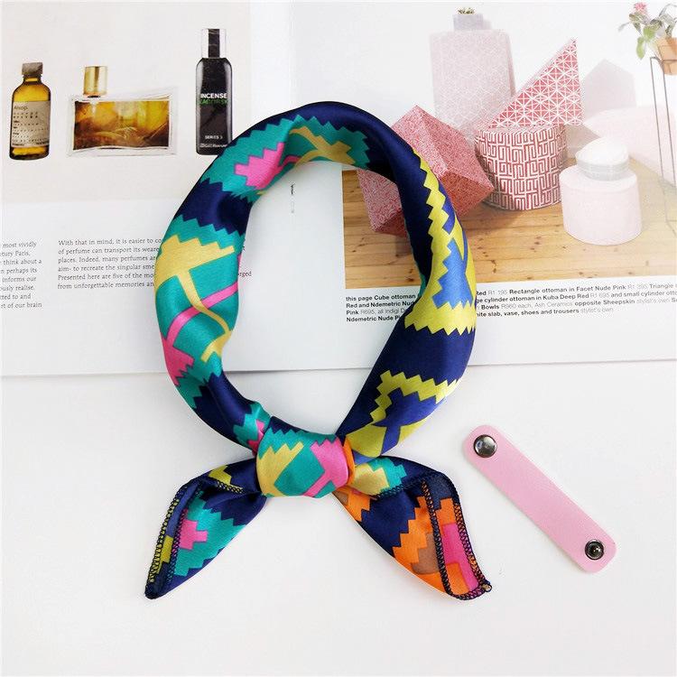 Cotton And Linen Small Square Scarf Silk Scarf Women'S Spring And Autumn New Style Artistic And Versatile Fashionable Temperament Headband Scarf