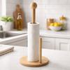 Minimalist Kitchen Roll Holder Bamboo Tissue Stand Practical Vertical Paper Holder  Office