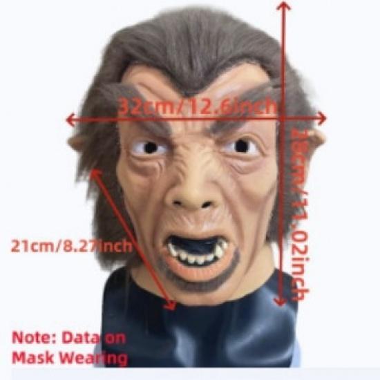 

Free labeling and quality inspection for film and television costume props, scary zombie masks, and funny headgear London Werewolf