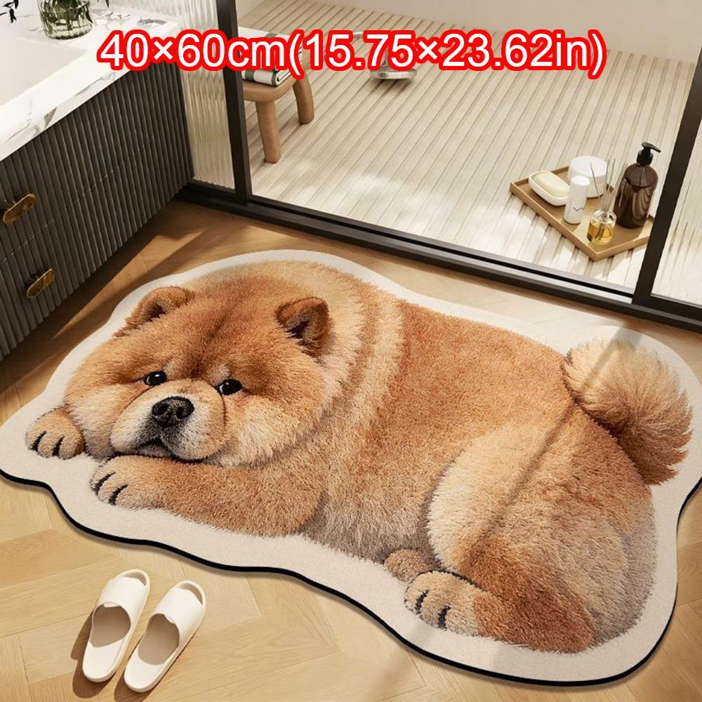 Decorative Carpet Dog Shaped Rug Special-shaped Entryway Mat Animal Floor Mat Bedroom Decor