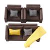 Dollhouses Loveseat Single Sofa Couch Handcrafted Wooden Miniature Decors For DIY Toy House Accessories