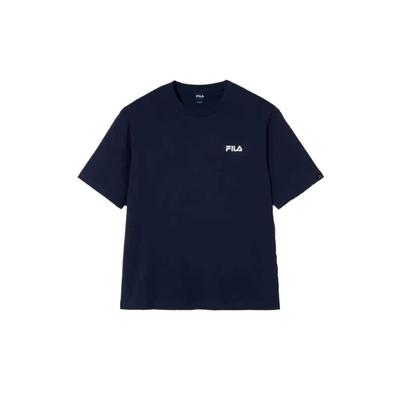 Fila Camiseta Masculina/Feminina Manga Curta Náutica Fashion Confortável Macia Respirável Amiga da Pele Azul Profundo FS2RSH2103X-DNA