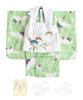 Shichigosan Kimono Set for Boys Years Includes Hifu Green [KYOETSU] (3 Old), (Clothing Cloth) (6. Cranes, 90-100cm)
