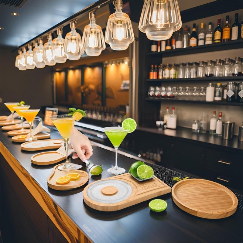 Natürliches Bambus Salzrand Set Enthält Gewürzsauce Schale für Präzision Cocktails Garnieren Und Barkeeping
